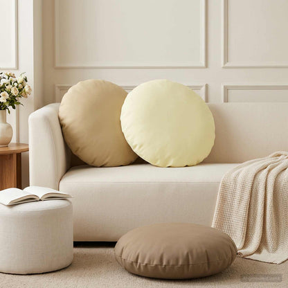 vidaXL Throw Pillow 6 pcs HEERLEN Cream Dia. 60 cm Polyester 3