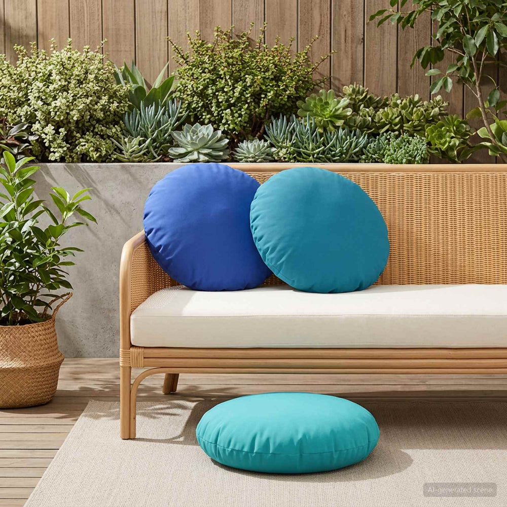 vidaXL Throw Pillow 6 pcs HEERLEN Royal Blue Dia. 60 cm Polyester
