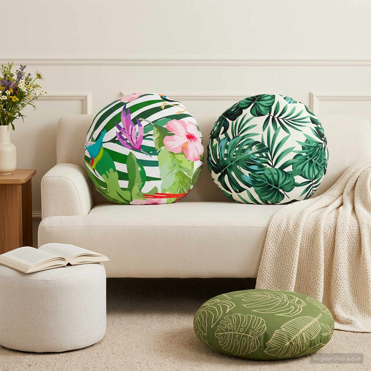 vidaXL Throw Pillow 6 pcs HEERLEN Multicolour Dia. 60 cm Polyester 3