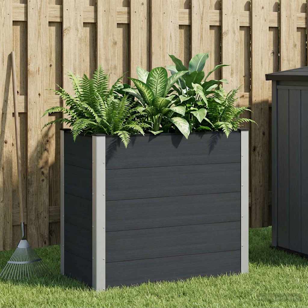 vidaXL Garden Raised Bed WPC and Aluminium Black Depth 50 cm
