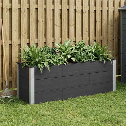 vidaXL Garden Raised Bed WPC and Aluminium Black Depth 50 cm