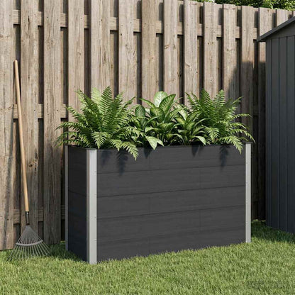 vidaXL Garden Raised Bed WPC and Aluminium Black Depth 50 cm