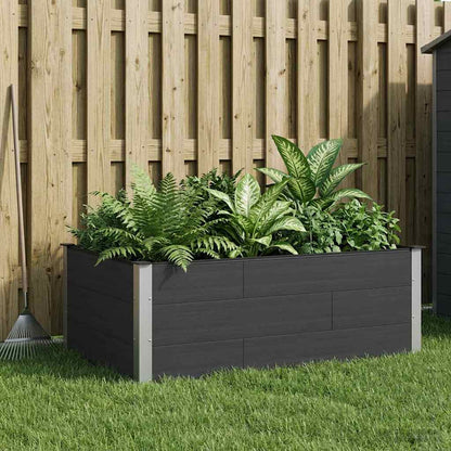 vidaXL Garden Raised Bed WPC and Aluminium Black Depth 100 cm