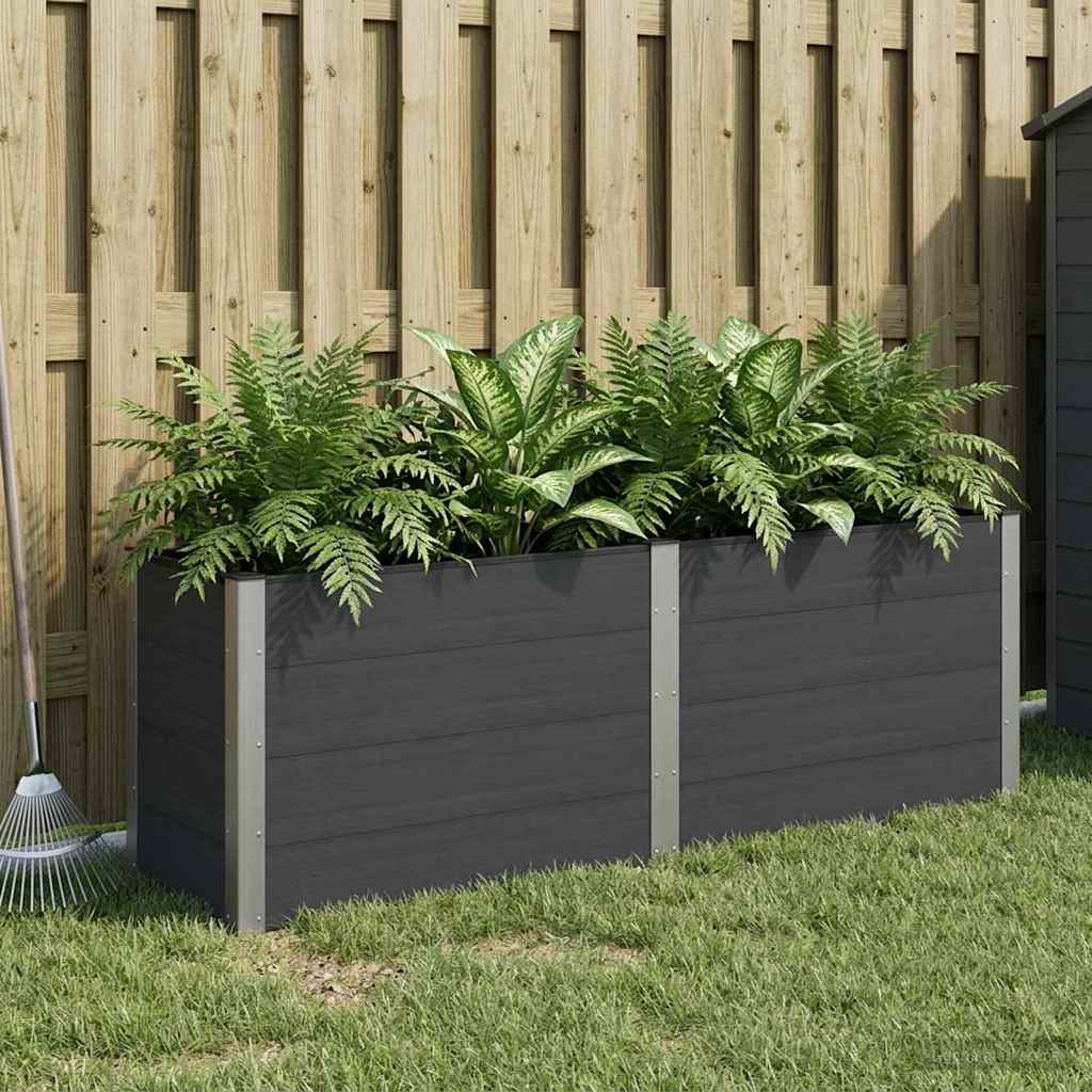 vidaXL Garden Raised Bed WPC and Aluminium Black Depth 50 cm