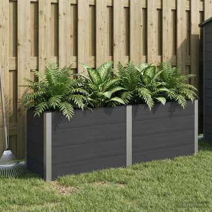 vidaXL Garden Raised Bed WPC and Aluminium Black Depth 50 cm