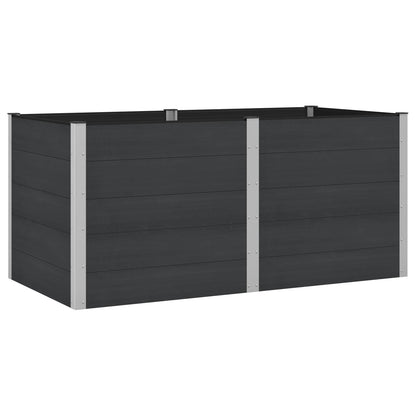 Garden Raised Bed WPC and Aluminium Black Depth 100 cm 200 cm