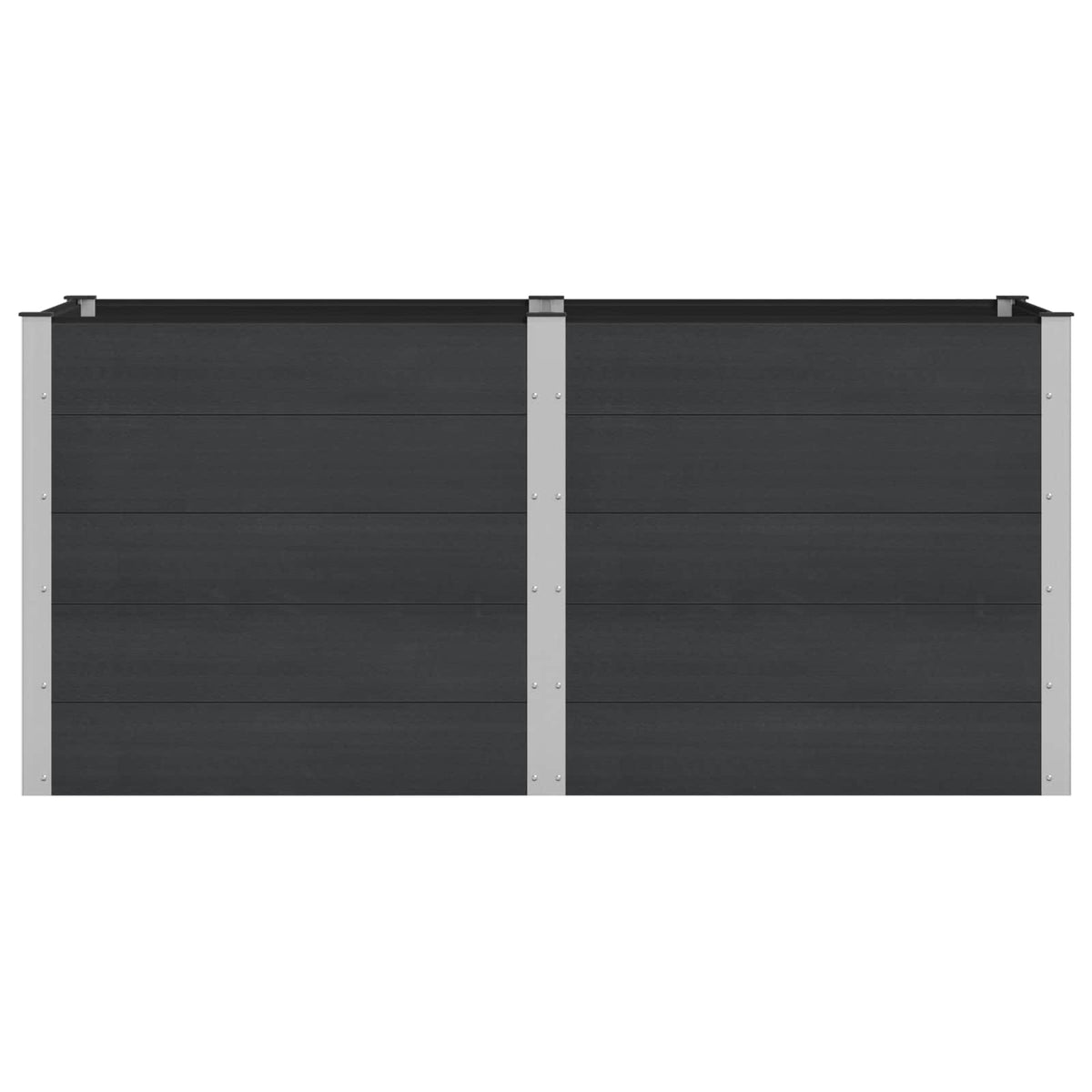 vidaXL Garden Raised Bed Black 200 x 100 x 91 cm WPC and Aluminium 3