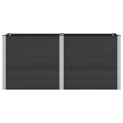 Garden Raised Bed WPC and Aluminium Black Depth 100 cm 200 cm