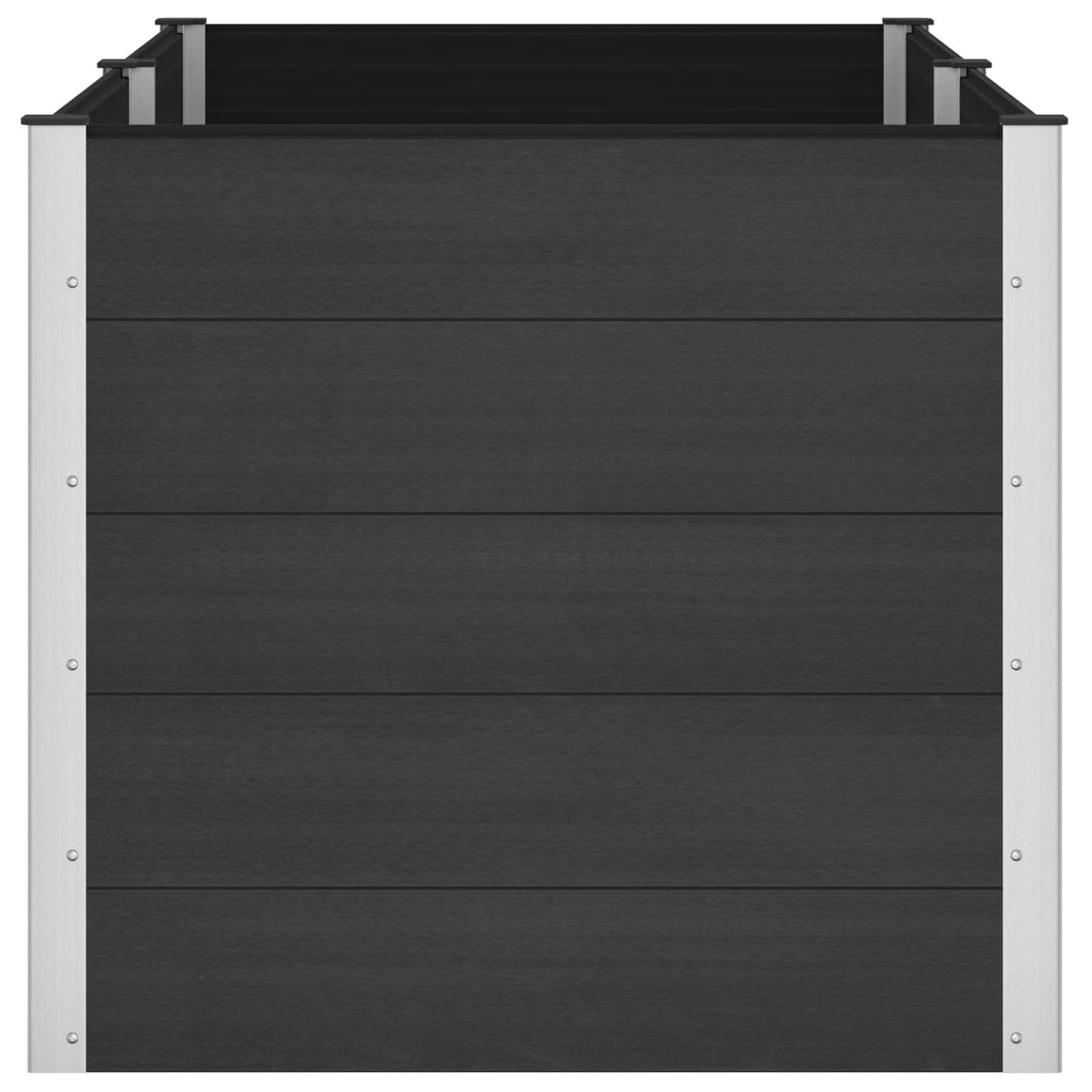 vidaXL Garden Raised Bed Black 200 x 100 x 91 cm WPC and Aluminium 4