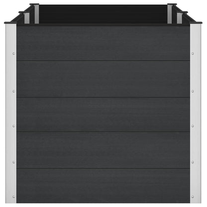 vidaXL Garden Raised Bed Black 200 x 100 x 91 cm WPC and Aluminium 4