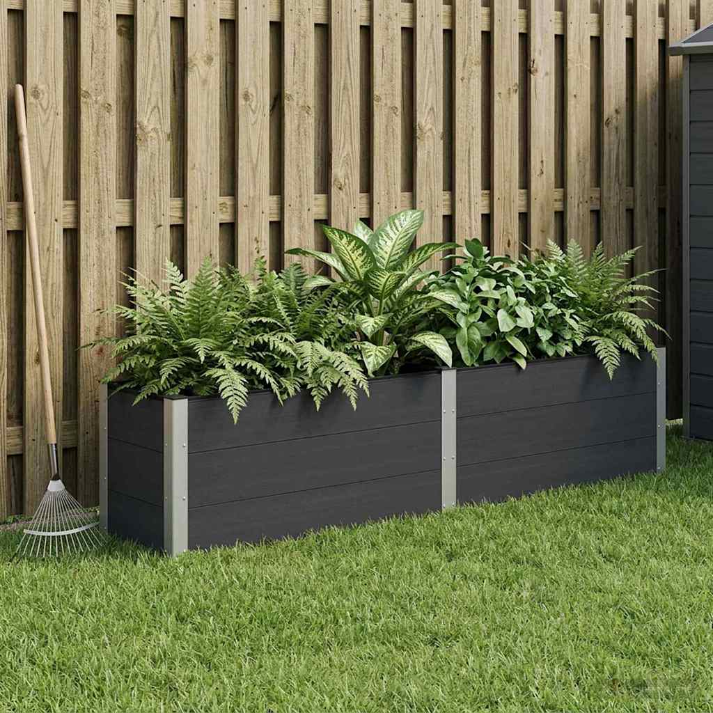 vidaXL Garden Raised Bed WPC and Aluminium Black Depth 50 cm