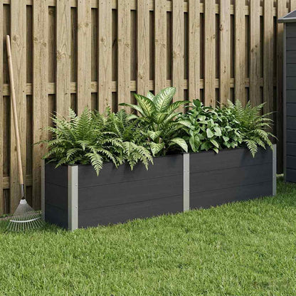 vidaXL Garden Raised Bed WPC and Aluminium Black Depth 50 cm