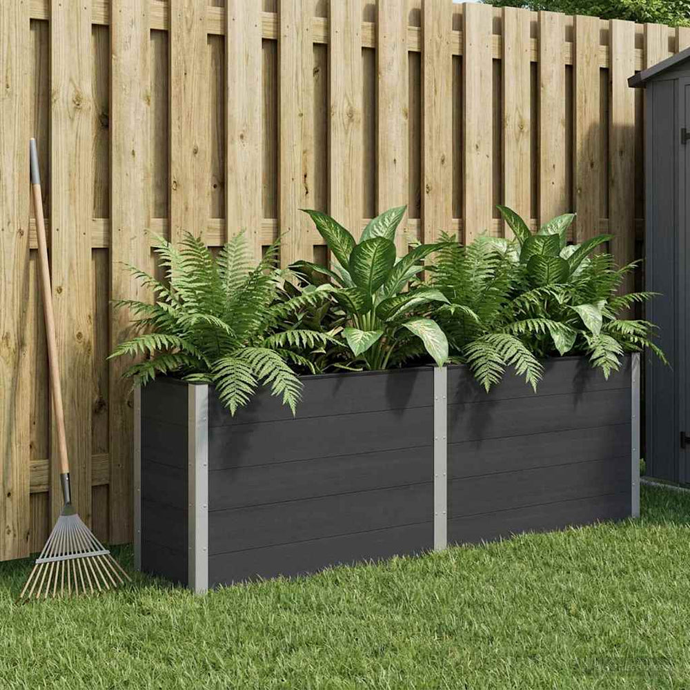 vidaXL Garden Raised Bed WPC and Aluminium Black Depth 50 cm