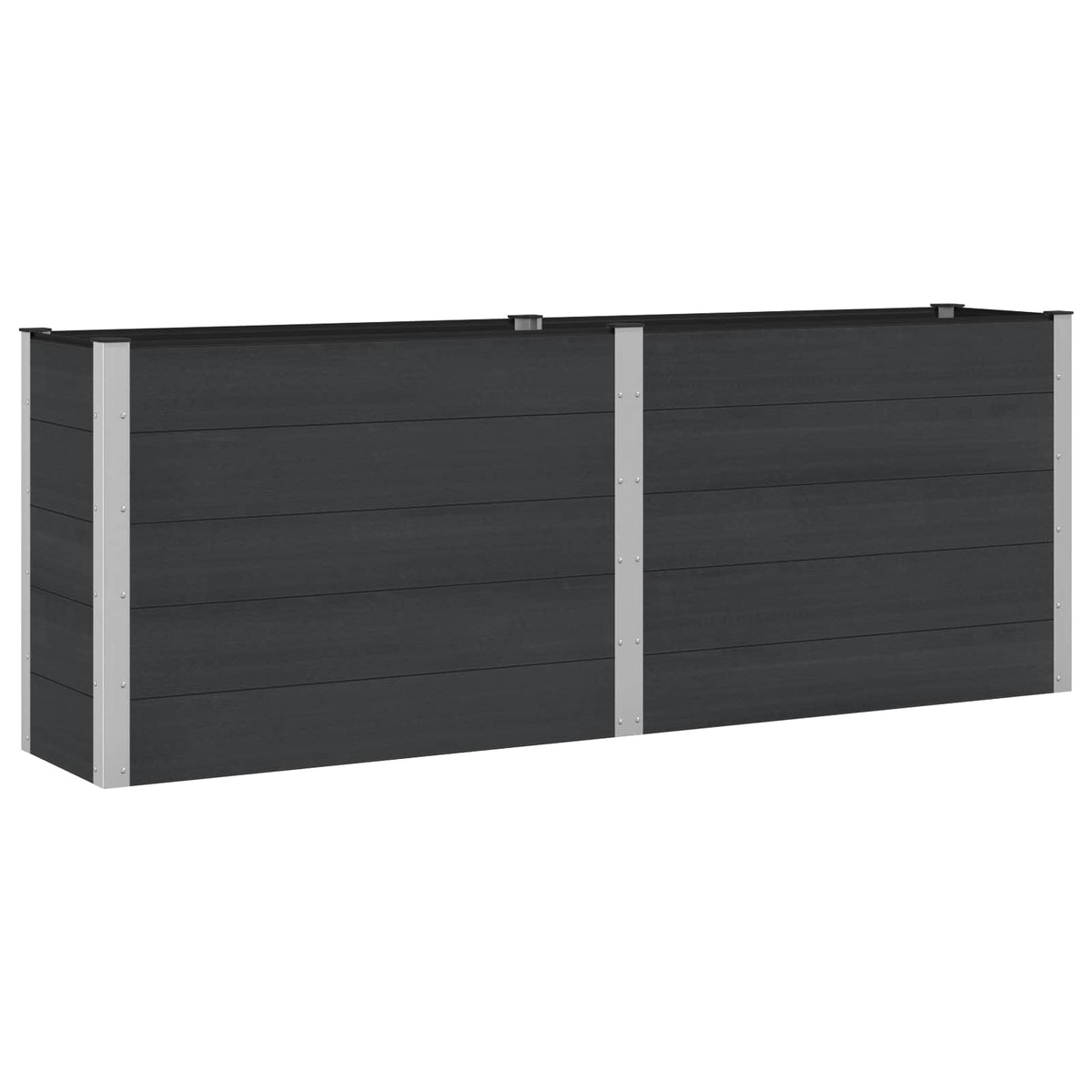 vidaXL Garden Raised Bed Black 250 x 50 x 91 cm WPC and Aluminium 2
