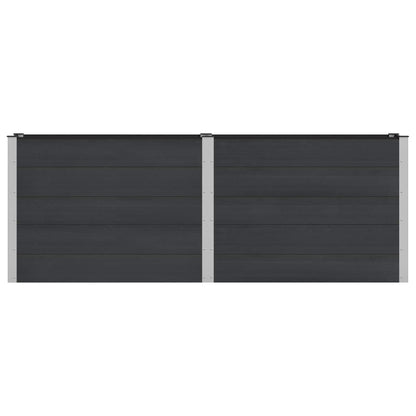 vidaXL Garden Raised Bed Black 250 x 50 x 91 cm WPC and Aluminium 3