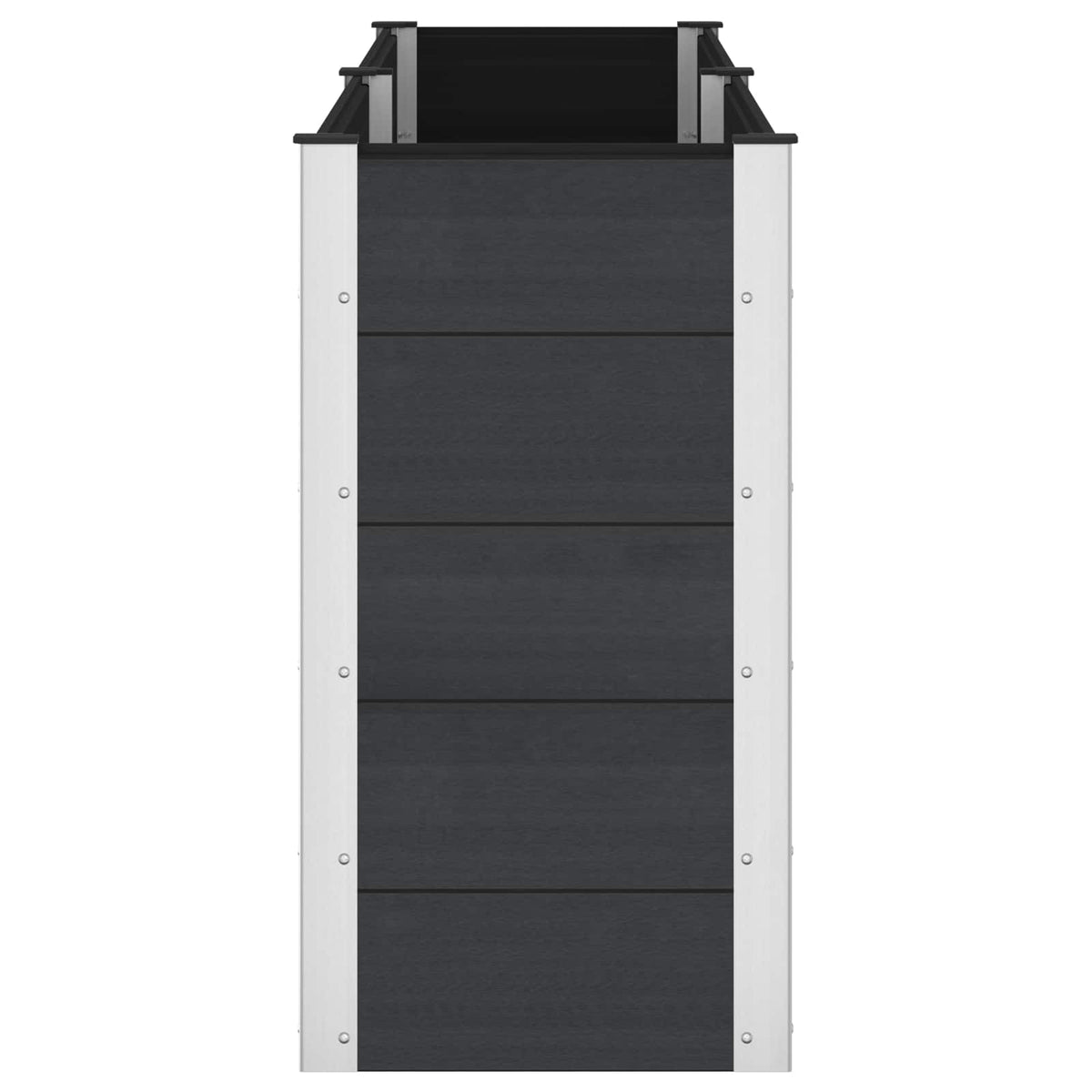 vidaXL Garden Raised Bed Black 250 x 50 x 91 cm WPC and Aluminium 4