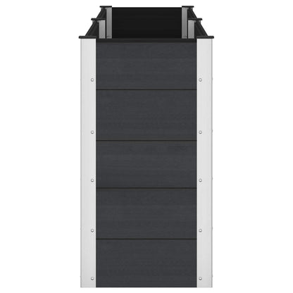 vidaXL Garden Raised Bed Black 250 x 50 x 91 cm WPC and Aluminium 4