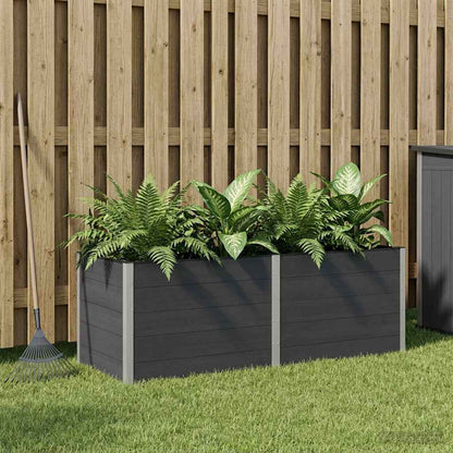 vidaXL Garden Raised Bed Black 250 x 100 x 91 cm WPC and Aluminium 1