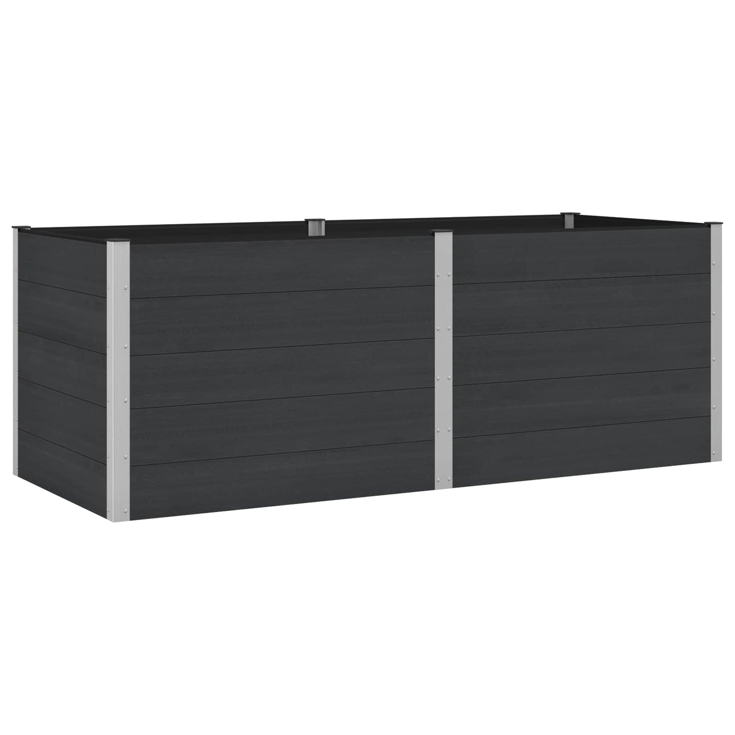 vidaXL Garden Raised Bed Black 250 x 100 x 91 cm WPC and Aluminium 2