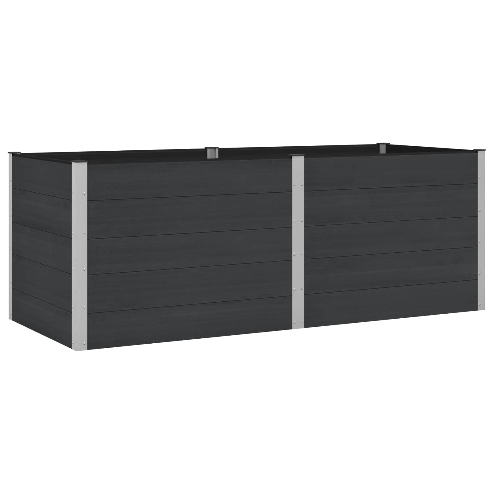 vidaXL Garden Raised Bed Black 250 x 100 x 91 cm WPC and Aluminium 2