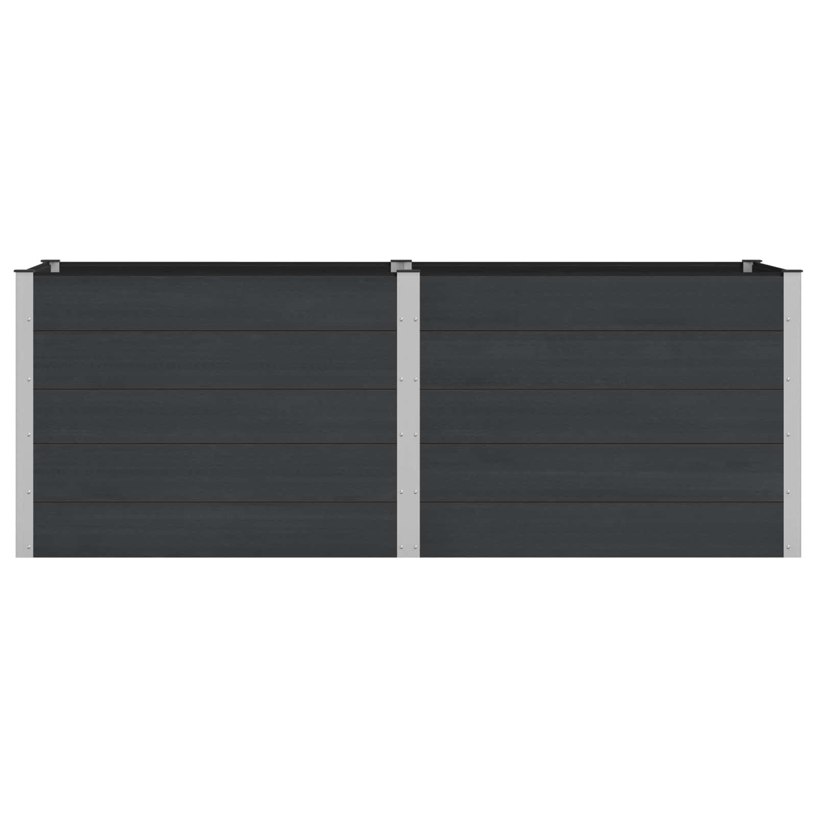 vidaXL Garden Raised Bed Black 250 x 100 x 91 cm WPC and Aluminium 3