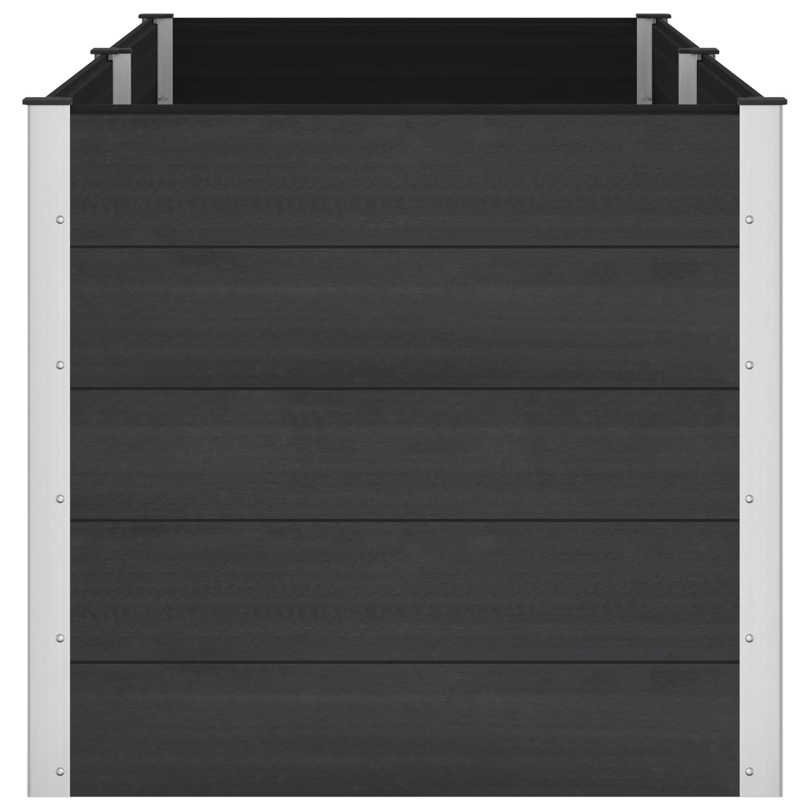 vidaXL Garden Raised Bed Black 250 x 100 x 91 cm WPC and Aluminium 4