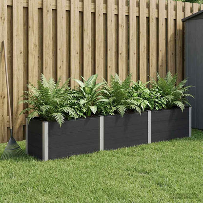 vidaXL Garden Raised Bed WPC and Aluminium Black Depth 50 cm