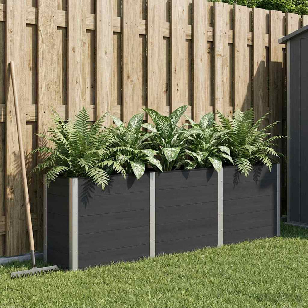 vidaXL Garden Raised Bed Black 300 x 50 x 91 cm WPC and Aluminium