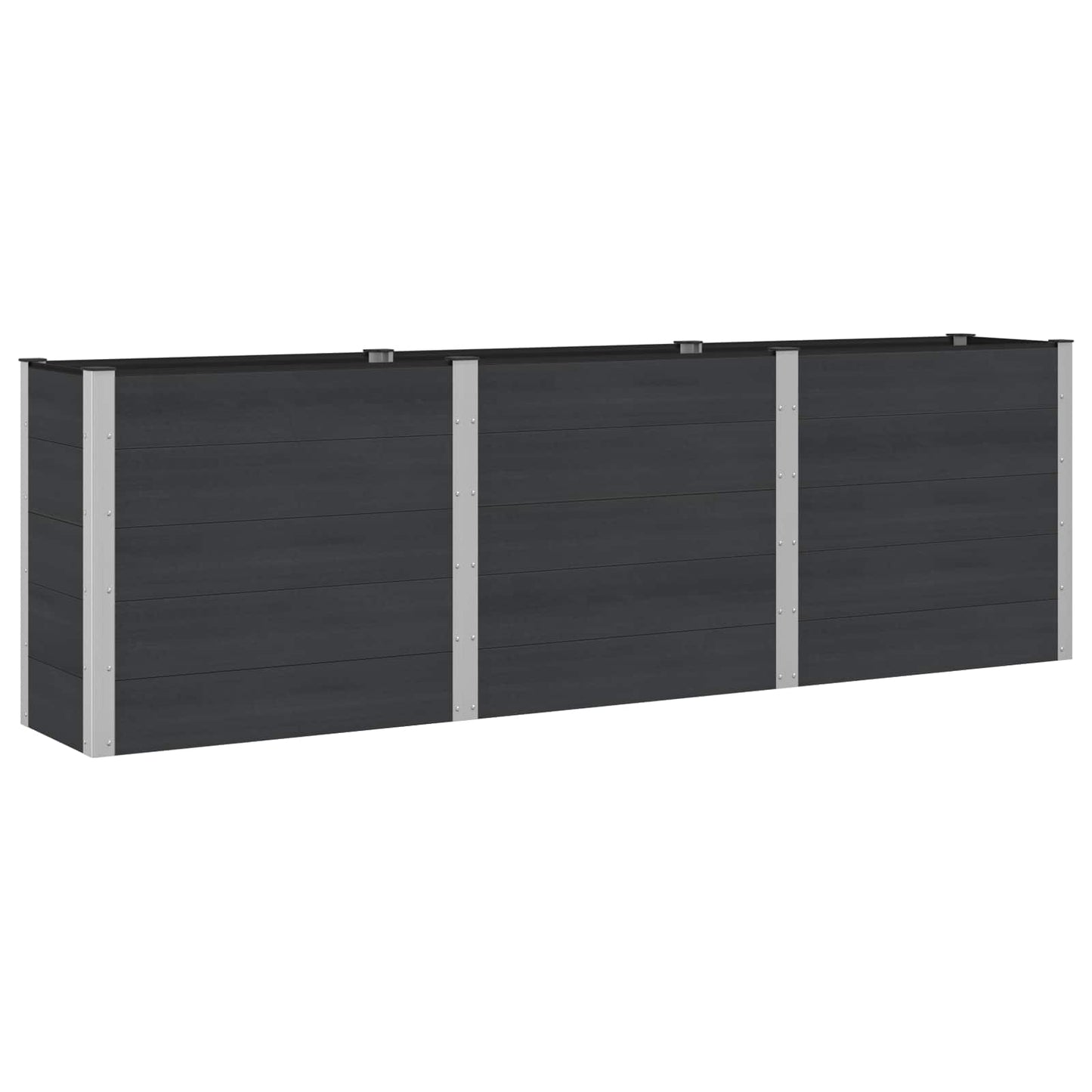 vidaXL Garden Raised Bed Black 300 x 50 x 91 cm WPC and Aluminium 2