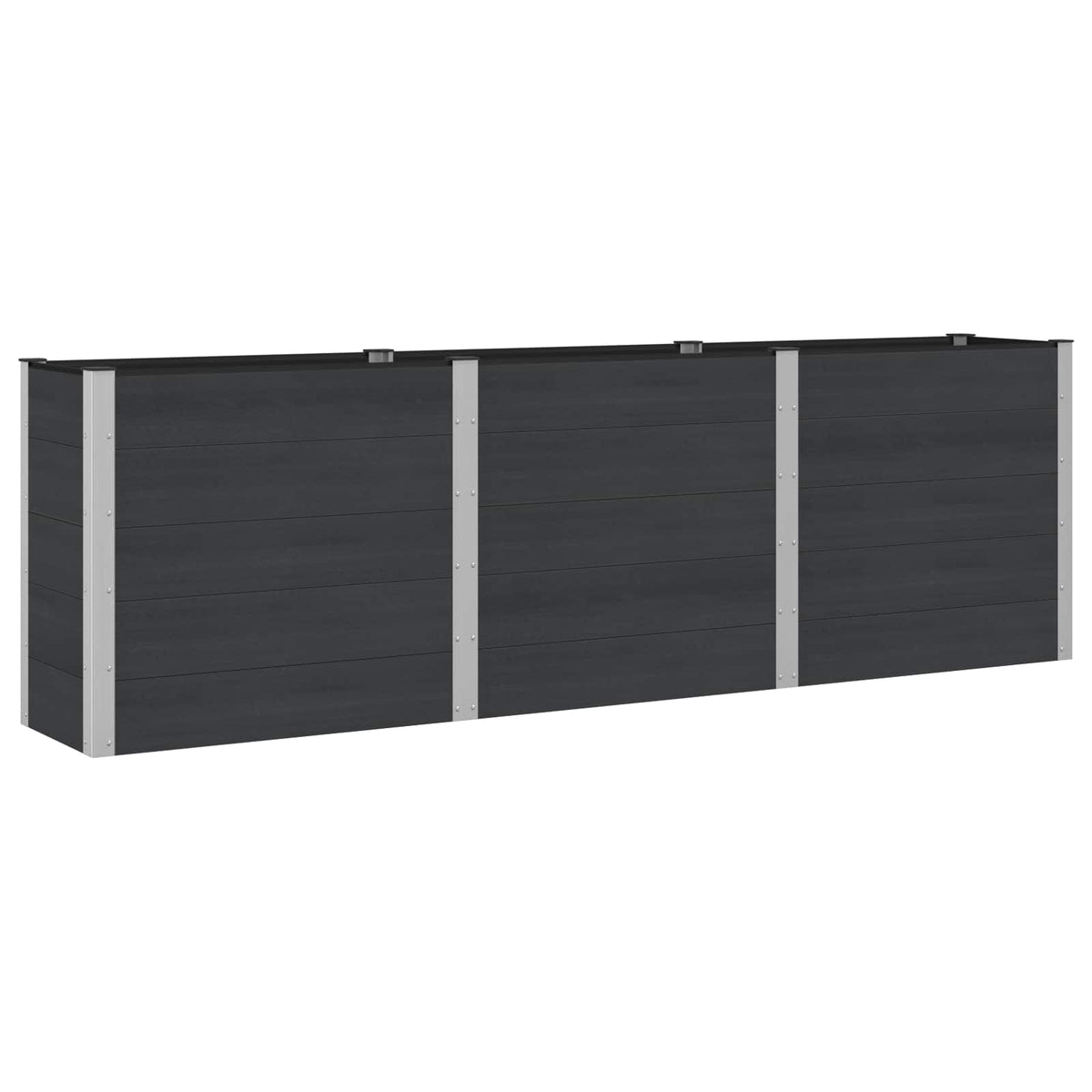 Garden Raised Bed WPC and Aluminium Black Depth 50 cm 300 cm
