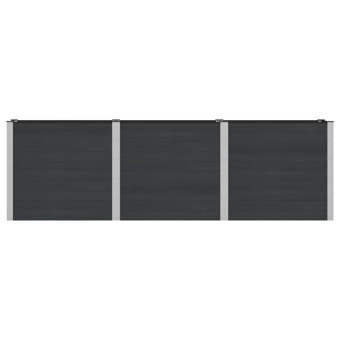 vidaXL Garden Raised Bed Black 300 x 50 x 91 cm WPC and Aluminium 3