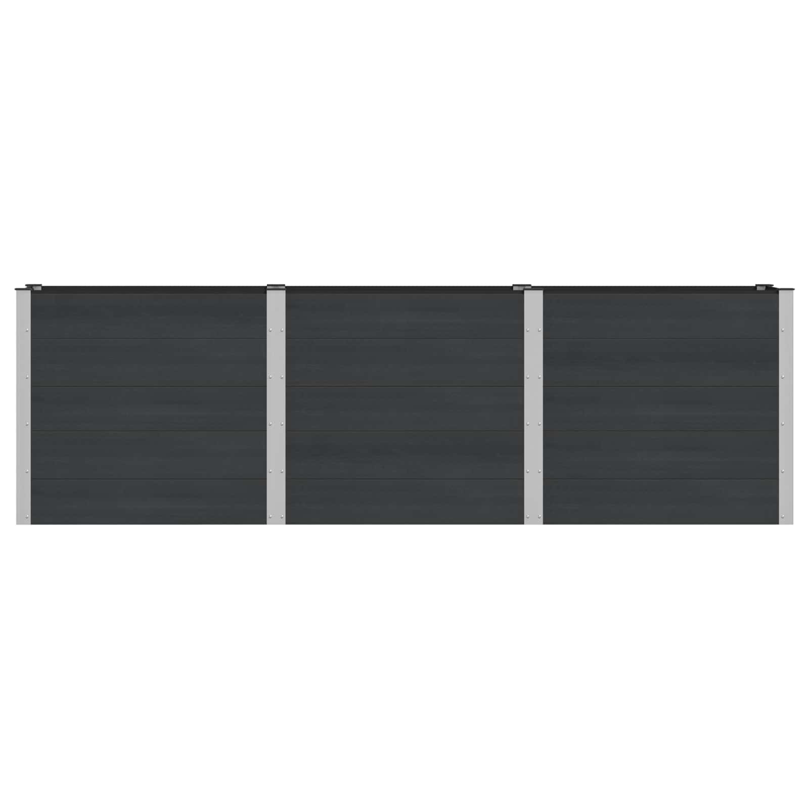 vidaXL Garden Raised Bed Black 300 x 50 x 91 cm WPC and Aluminium 3