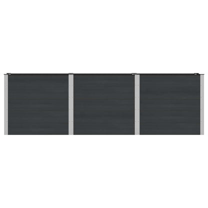 vidaXL Garden Raised Bed Black 300 x 50 x 91 cm WPC and Aluminium 3