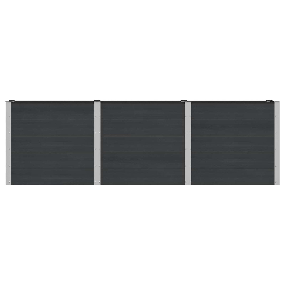 Garden Raised Bed WPC and Aluminium Black Depth 50 cm 300 cm
