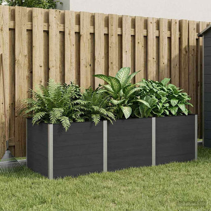 vidaXL Garden Raised Bed Black 300 x 100 x 91 cm WPC and Aluminium 1