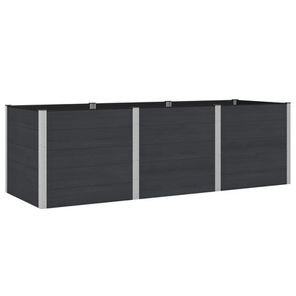 vidaXL Garden Raised Bed Black 300 x 100 x 91 cm WPC and Aluminium 2