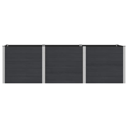 vidaXL Garden Raised Bed Black 300 x 100 x 91 cm WPC and Aluminium 3
