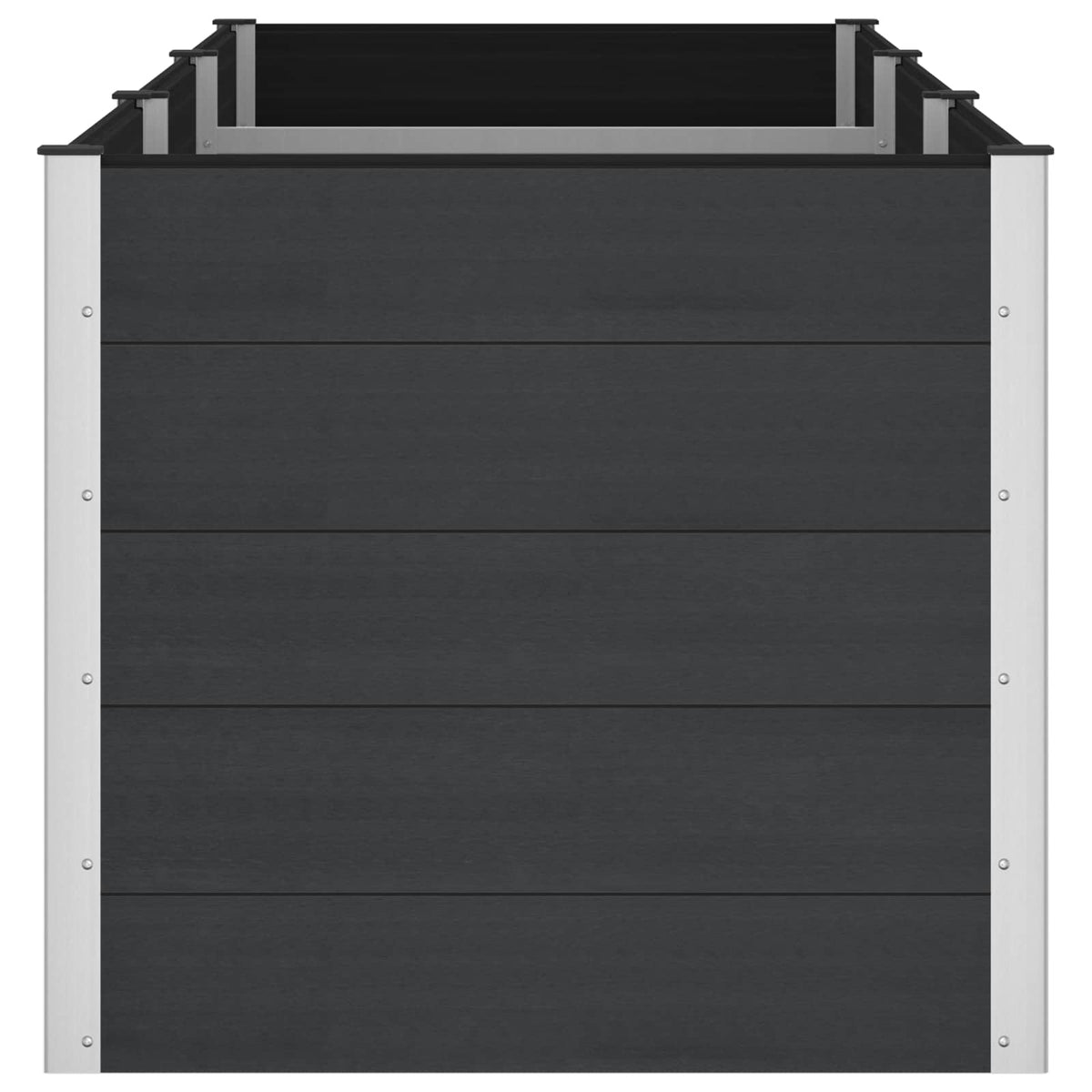 vidaXL Garden Raised Bed Black 300 x 100 x 91 cm WPC and Aluminium 4