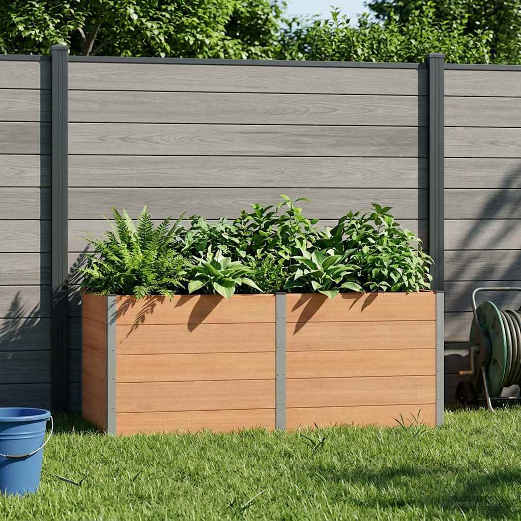 vidaXL Garden Raised Bed Brown 250 x 100 x 91 cm WPC and Aluminium 1
