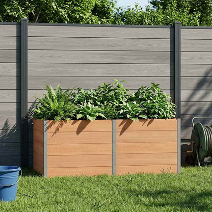 vidaXL Garden Raised Bed Brown 250 x 100 x 91 cm WPC and Aluminium 1