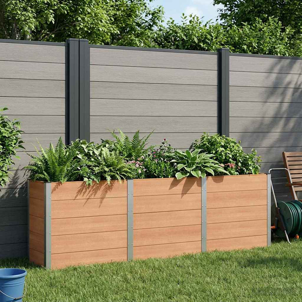 vidaXL Garden Raised Bed Brown 300 x 50 x 91 cm WPC and Aluminium