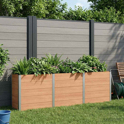 vidaXL Garden Raised Bed Brown 300 x 50 x 91 cm WPC and Aluminium 1