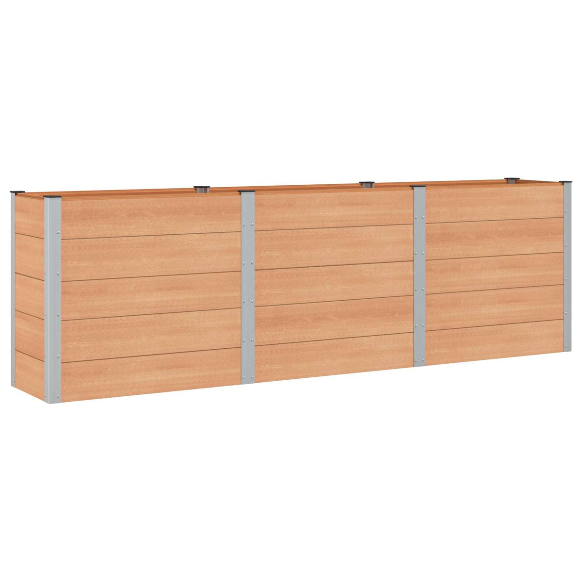 vidaXL Garden Raised Bed Brown 300 x 50 x 91 cm WPC and Aluminium 2