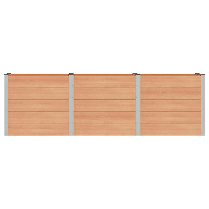 vidaXL Garden Raised Bed Brown 300 x 50 x 91 cm WPC and Aluminium 3