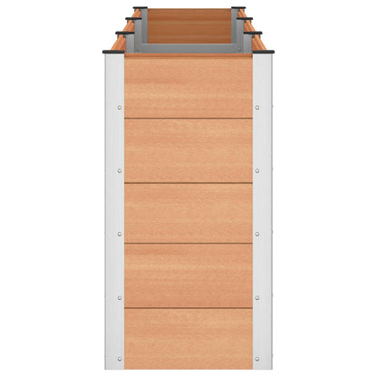 vidaXL Garden Raised Bed Brown 300 x 50 x 91 cm WPC and Aluminium 4