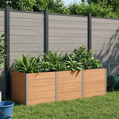 vidaXL Garden Raised Bed Brown 300 x 100 x 91 cm WPC and Aluminium 1