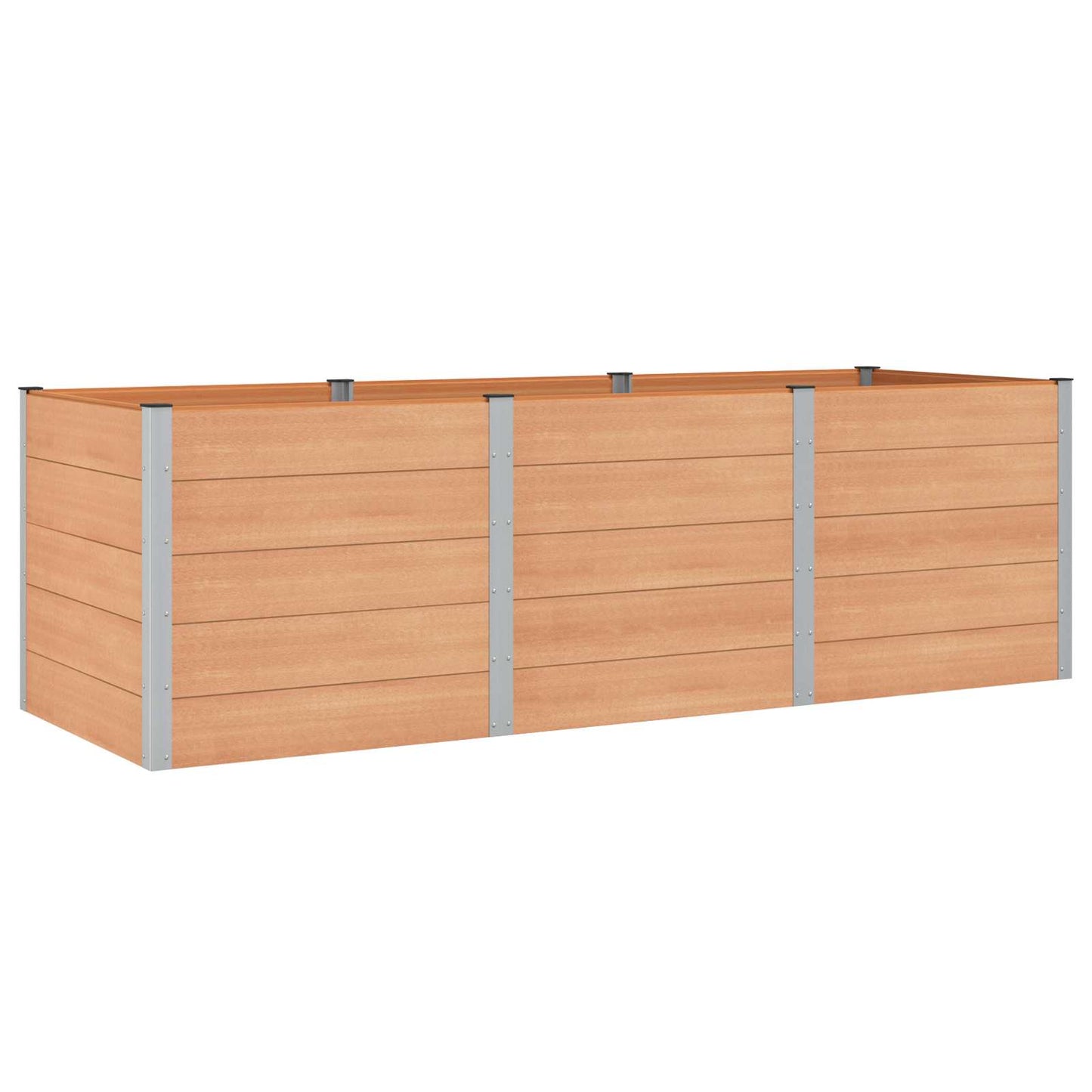 vidaXL Garden Raised Bed Brown 300 x 100 x 91 cm WPC and Aluminium 2