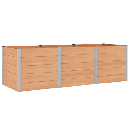 vidaXL Garden Raised Bed Brown 300 x 100 x 91 cm WPC and Aluminium 2