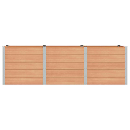 vidaXL Garden Raised Bed Brown 300 x 100 x 91 cm WPC and Aluminium 3