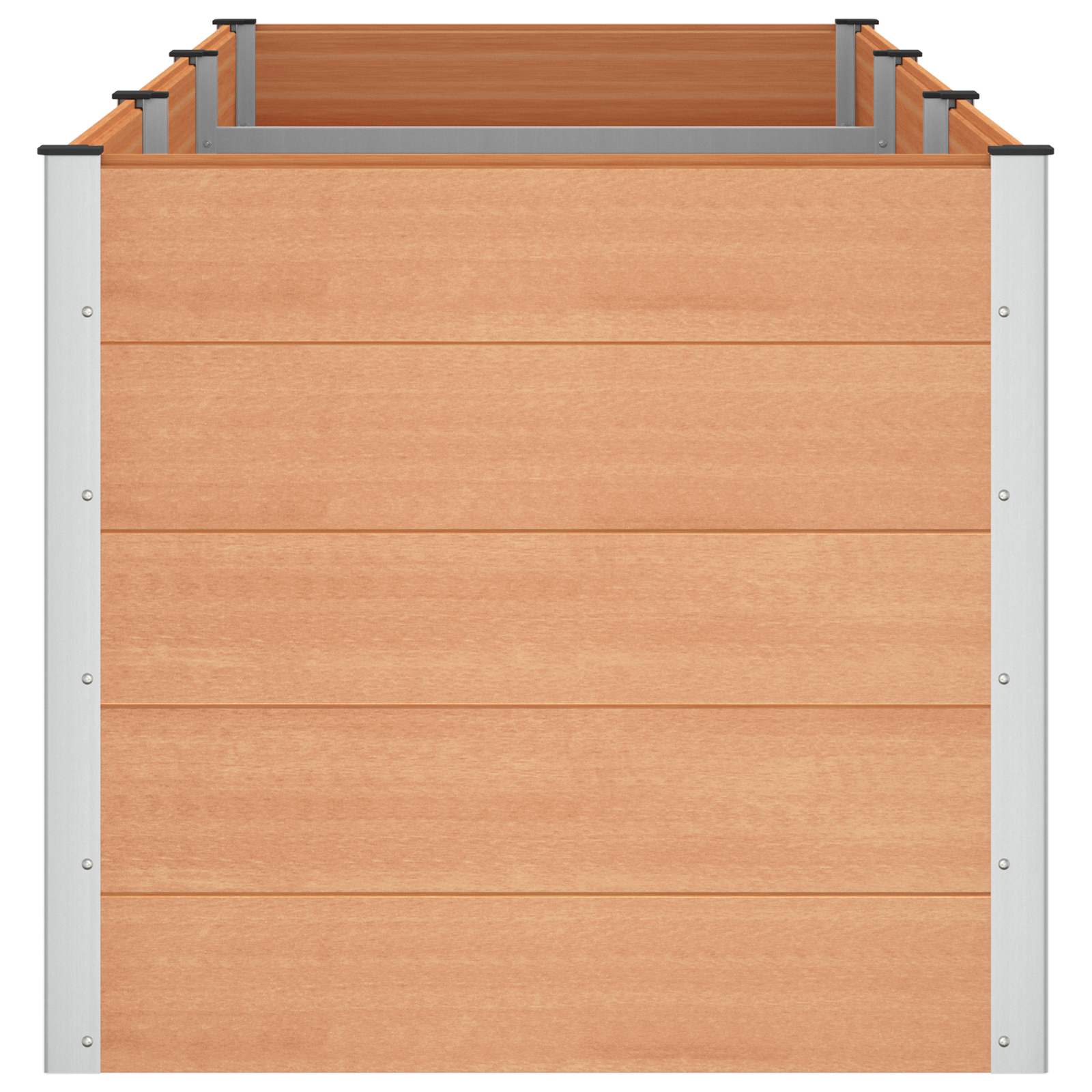 vidaXL Garden Raised Bed Brown 300 x 100 x 91 cm WPC and Aluminium 4